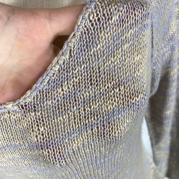 Blu Pepper Vintage Blue Tan V-Neck Sweater Sz S - Picture 6 of 9
